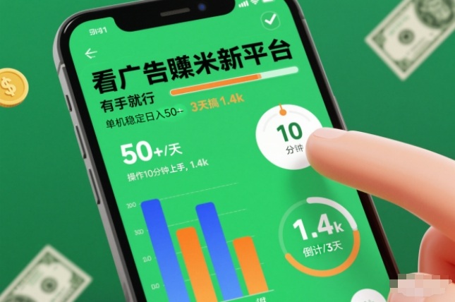 看广告賺米新平台,有手就行,单机稳定日入50+,操作10分钟上手,3天搞了1.4k【揭秘】-青心网创站