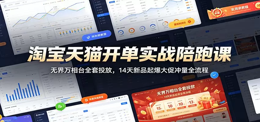 淘宝天猫开单实战陪跑课：无界万相台全套投放，14天新品起爆大促冲量全流程|青心网创站