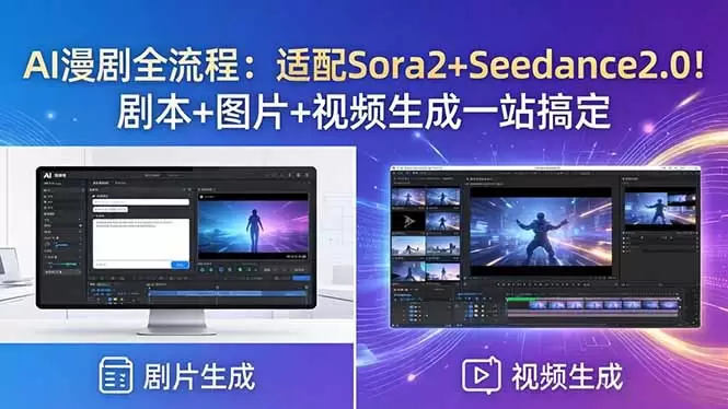 AI漫剧全流程：适配Sora2+Seedance2.0！剧本+图片+视频生成一站搞定|青心网创站