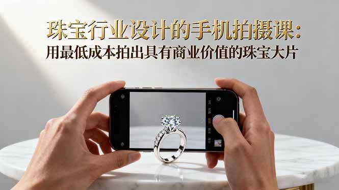 图片[1]-（16385期）珠宝行业设计的手机拍摄课：用最低成本拍出具有商业价值的珠宝大片！-青心网创站