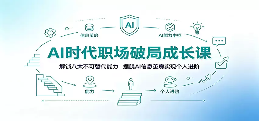 AI时代职场破局成长课：解锁八大不可替代能力，摆脱AI信息茧房实现个人进阶|青心网创站