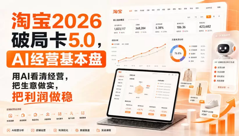 智篆商业-淘宝2026破局卡5.0，AI经营基本盘，用AI看清经营，把生意做实，把利润做稳|青心网创站