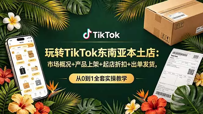 玩转TikTok东南亚本土店：市场概况+产品上架+起店折扣+出单发货，从0到1全套实操教学|青心网创站