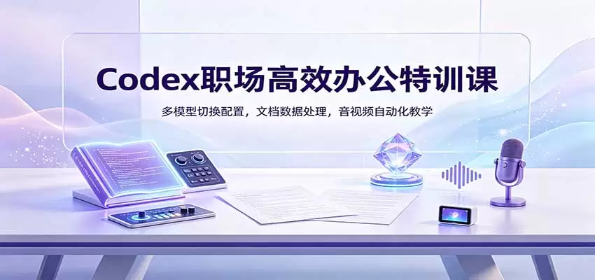 Codex职场高效办公特训课：多模型切换配置，文档数据处理，音视频自动化教学 - 青心资源站