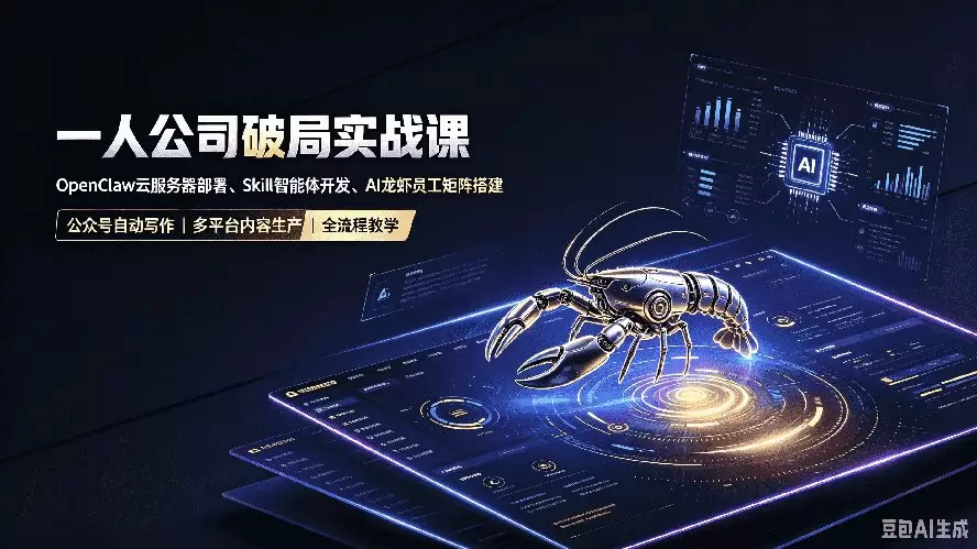 一人公司破局实战课｜OpenClaw云服务器部署、Skill智能体开发、AI龙虾员工矩阵搭建，公众号自动写作与多平台内容…|青心网创站