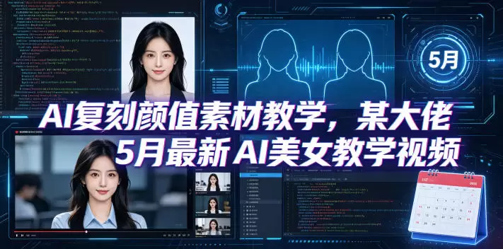 AI复刻颜值素材教学，某大佬5月最新AI美女教学视频，内含4月好物复刻教学|青心网创站