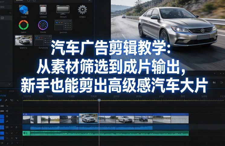 汽车广告剪辑教学：从素材筛选到成片输出，新手也能剪出高级感汽车大片青心网创青心网创站