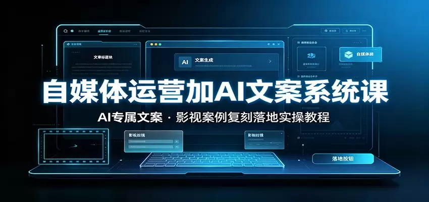 自媒体运营加AI文案系统课：：AI专属文案，影视案例复刻落地实操教程|青心网创站