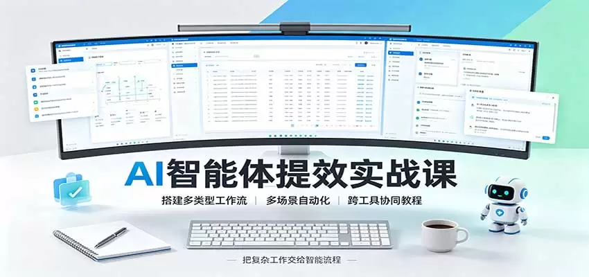 AI智能体提效实战课：搭建多类型工作流，多场景自动化，跨工具协同教程|青心资源站