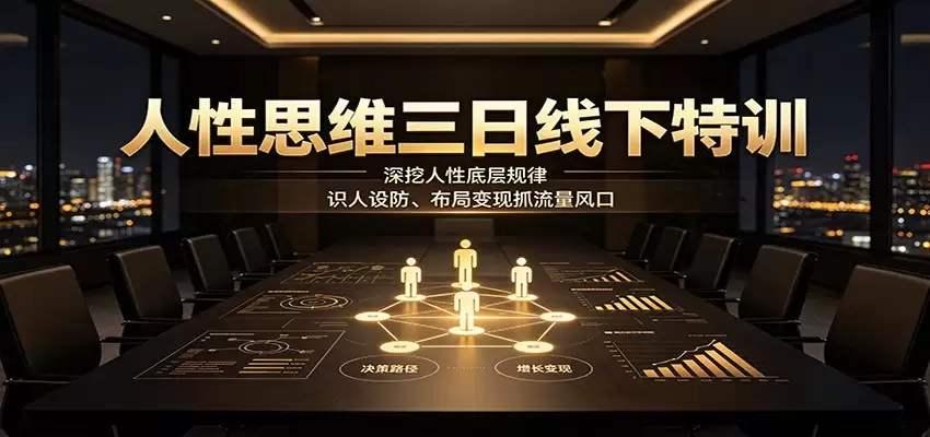 人性思维三日线下特训：深挖人性底层规律，识人设防、布局变现抓流量风口|青心网创站