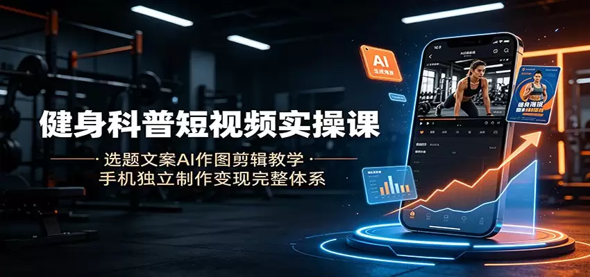 健身科普短视频实操课：选题文案AI作图剪辑教学，手机独立制作变现完整体系|青心网创站
