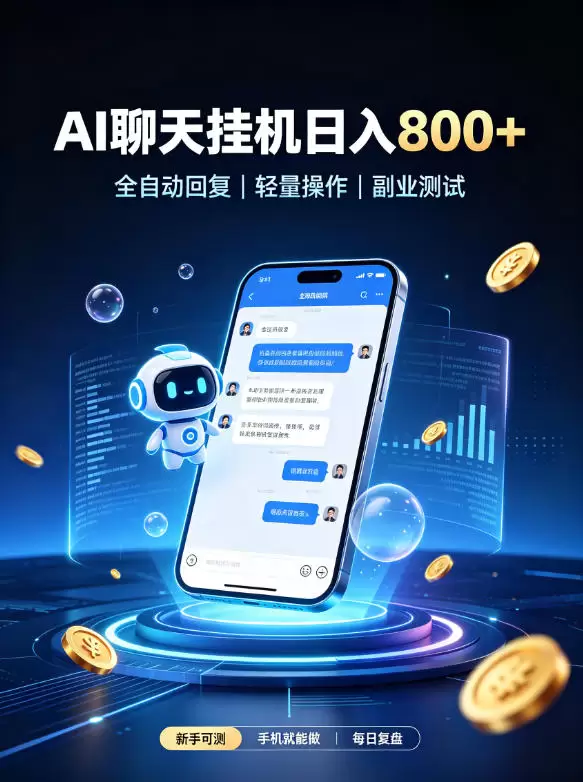 AI聊天挂G项目，日入800➕，全自动操作，适用个人副业，支持工作室矩阵操作【揭秘】 - 青心资源站