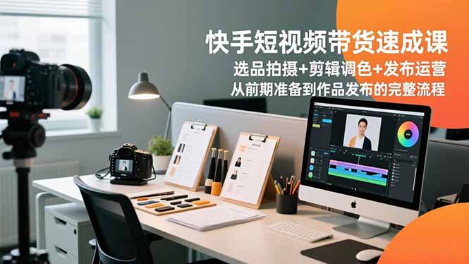 快手短视频带货速成课,选品拍摄+剪辑调色+发布运营,从前期准备到作品发布的完整流程-青心网创站