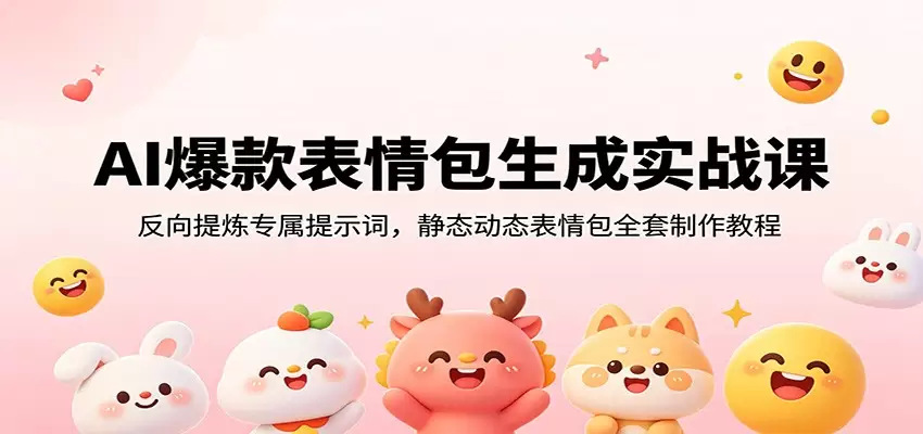 AI爆款表情包生成实战课：反向提炼专属提示词，静态动态表情包全套制作教程|青心网创站