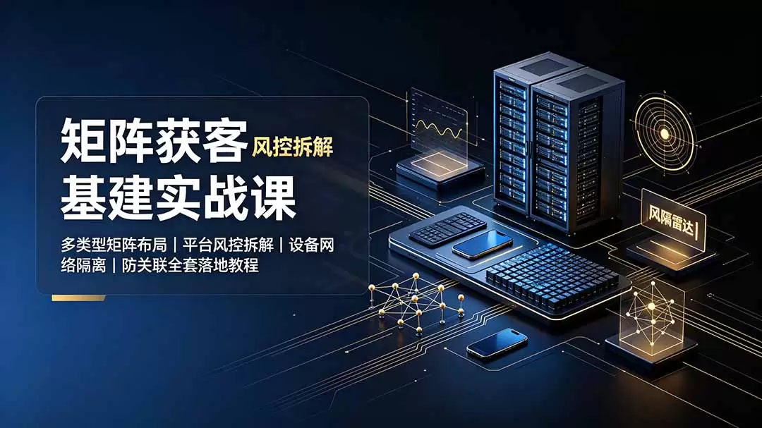 矩阵获客基建实战课：多类型矩阵布局｜平台风控拆解｜设备网络隔离｜防关联全套落地教程|青心网创站