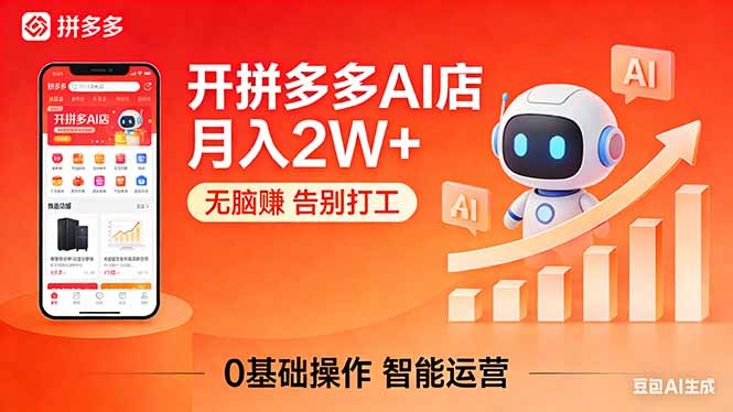 开一家拼多多AI店,月入2W+,无脑赚,告别打工,附SOP手册|青心网创站
