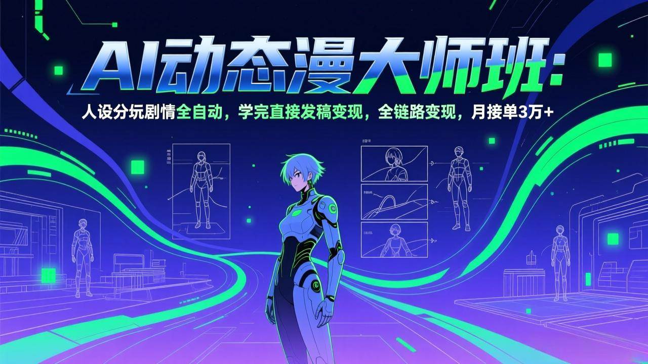 (17402期)AI动态漫剧大师班:人设分镜剧情全自动,学完直接发稿变现,全链路变现,月接单3万+青心网创青心网创站