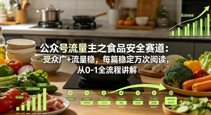 公众号流量主之食品安全赛道，受众广+流量稳，每篇作品稳定万次阅读，从0-1全流程讲解|青心网创站