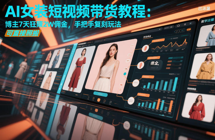 AI女装短视频带货教程：博主7天狂賺2W佣金，手把手复刻玩法，可直接照搬青心网创青心网创站