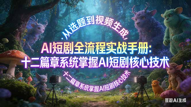 AI 短剧全流程实战手册：从选题到视频生成，十二篇章系统掌握 AI 短剧核心技术青心网创青心网创站