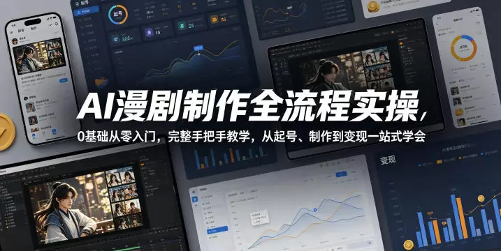 AI漫剧制作全流程实操，0基础从零入门，完整手把手教学，从起号、制作到变现一站式学会(更新)|青心网创站