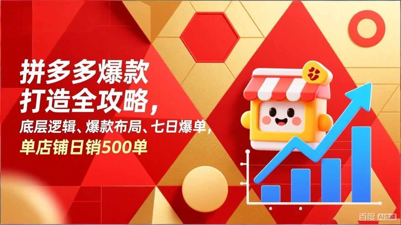 拼多多爆款打造全攻略，底层逻辑、爆款布局、七日爆单，单店铺日销500单青心网创青心网创站