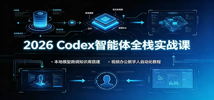 2026 Codex智能体全栈实战课：本地模型微调知识库搭建，视频办公数字人自动化教程|青心网创站