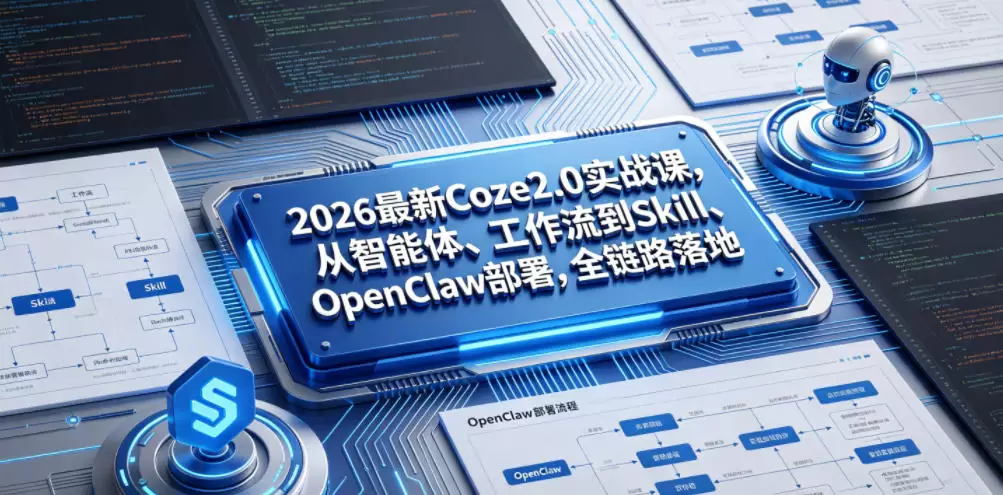 2026最新Coze2.0实战课，从智能体、工作流到Skill、OpenClaw部署，全链路落地|青心网创站