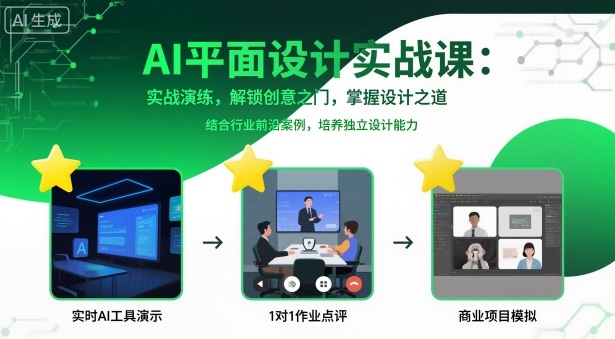 AI平面设计实战课，实战演练，解锁创意之门，掌握设计之道-青心网创站
