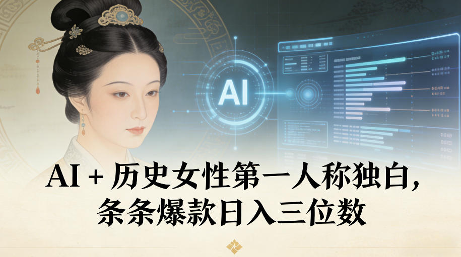 AI+历史女性第一人称独白,条条爆款日入三位数-青心网创站