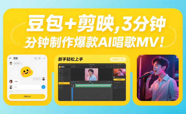 豆包+剪映，3分钟制作爆款AI唱歌MV，新手轻松上手青心网创青心网创站