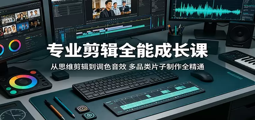 专业剪辑全能成长课：从思维剪辑到调色音效，多品类片子制作全精通|青心网创站