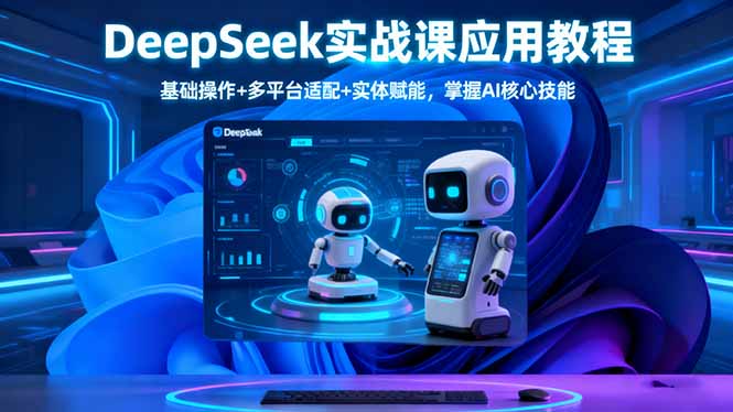DeepSeek实战课应用教程、基础操作+多平台适配+实体赋能，掌握AI核心技能-青心网创站