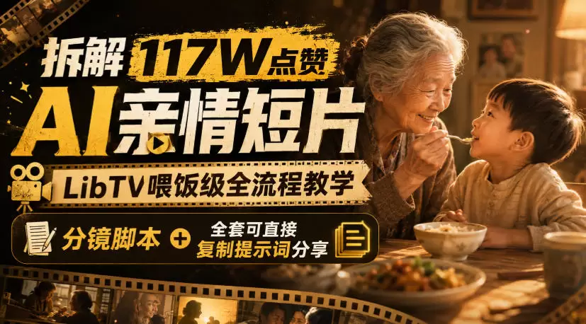拆解117W点赞AI亲情短片，LibTV喂饭级全流程教学，分镜脚本+全套可直接复制提示词分享 - 青心资源站