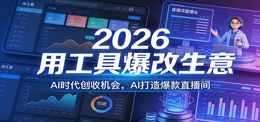2026用工具爆改生意,AI时代创收机会,AI打造爆款直播间青心网创青心网创站