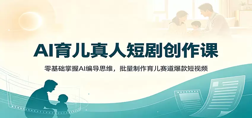 AI育儿真人短剧创作课：零基础掌握AI编导思维，批量制作育儿赛道爆款短视频|青心网创站