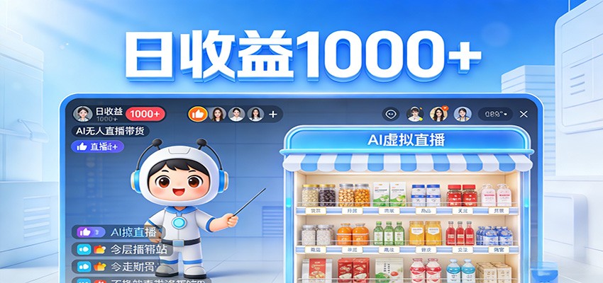 不用露脸不用说话,24小时自动卖货赚钱,全天自动直播,收益看得见|青心网创站