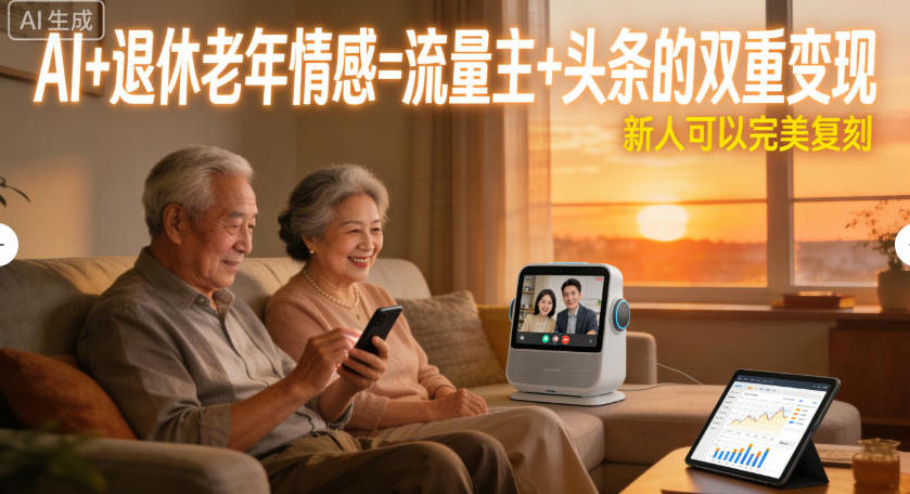 AI+退休老年情感=流量主+头条的双重变现,新人可以完美复刻-青心网创站