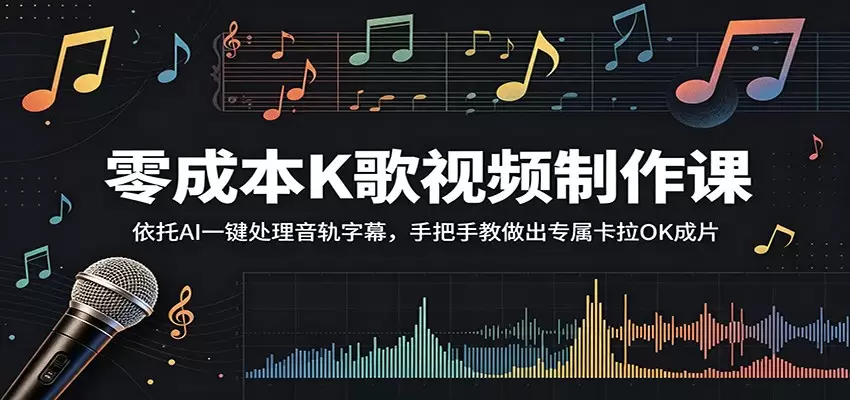 零成本K歌视频制作课：依托AI一键处理音轨字幕，手把手教做出专属卡拉OK成片|青心网创站