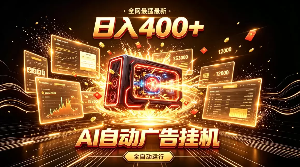全网最猛最新的AI自动广告挂G，狠收益日入400+，真正做到躺賺式变现【揭秘】|青心网创站