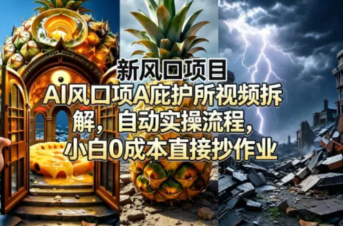 新风口项目AI庇护所视频拆解，自动实操流程，小白0成本直接抄作业|青心网创站