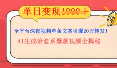 全平台深夜文案新风口：DeepSeek生成百万播放量金句，治愈系内容涨粉速度快4倍-青心网创站