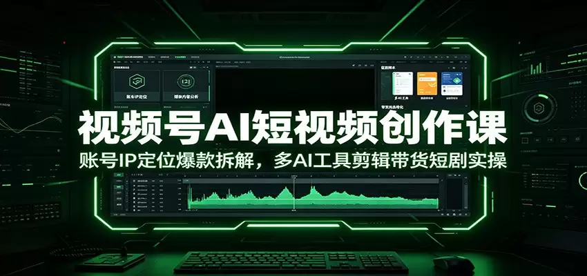 视频号AI短视频创作课：账号IP定位爆款拆解，多AI工具剪辑带货短剧实操|青心网创站