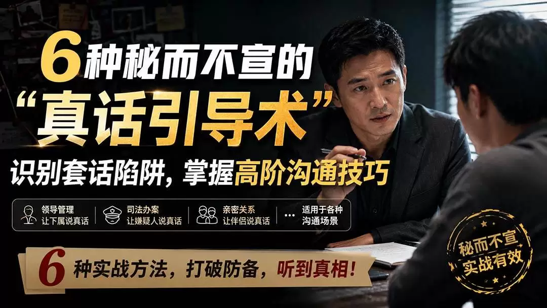 （20113期）付费文章：6种秘而不宣的“真话引导术”识别套话陷阱，掌握高阶沟通技巧 - 青心资源站