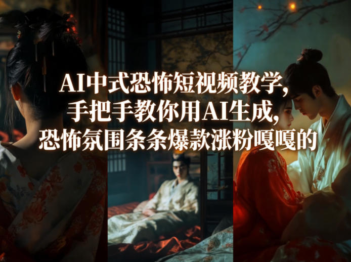 AI中式恐怖短视频教学，手把手教你用AI生成，恐怖氛围条条爆款涨粉嘎嘎的|青心网创站