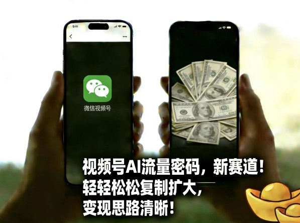 视频号AI流量密码新赛道，轻轻松松复制扩大，变现思路清晰青心网创青心网创站