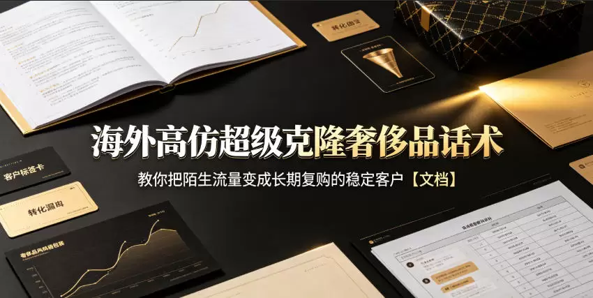 海外高仿超级克隆奢侈品话术，教你把陌生流量变成长期复购的稳定客户【文档】 - 青心资源站