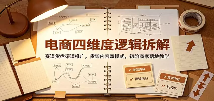 电商四维度逻辑拆解：赛道货盘渠道推广，货架内容双模式，初阶商家落地教学 - 青心资源站