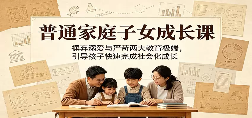 普通家庭子女成长课：摒弃溺爱与严苛两大教育极端，引导孩子快速完成社会化成长|青心网创站