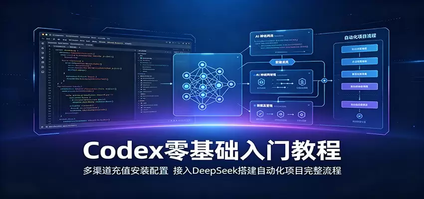 Codex零基础入门教程：多渠道充值安装配置，接入DeepSeek搭建自动化项目完整流程|青心网创站